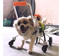 Passeggino piccolo per cani in sedia a rotelle, supporto completo per la mobilità, carrello riabilitativo a 4 ruote per passeggiate con animali domestici, ideale per cuccioli con problemi alle gambe