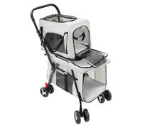 Passeggino pieghevole a doppio strato, 100 x 50 x 20 cm, per cani e gatti