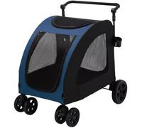 Passeggino pieghevole con manico regolabile in rete lucernario per cani gatti passeggino grande medio