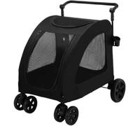 Passeggino pieghevole con manico regolabile in rete lucernario per cani gatti passeggino grande medio