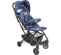 Passeggino pieghevole da viaggio Febe con chiusura a libro Mickey Mouse per bambini di età compresa tra 6 e 36 mesi, blu con grafiche topolino e schienale reclinabile