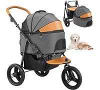 Passeggino pieghevole per animali domestici per cani e gatti Passeggini pieghevoli da viaggio per cani a 3 ruote Passeggini per gatti Passeggino da viaggio staccabile Seggiolino auto e passeggino co