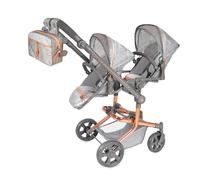 Passeggino pieghevole per bambole gemelle con zainetto - CITY X