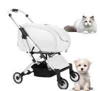 Passeggino pieghevole per cani di piccola taglia - ruote per tutti i terreni e parapioggia, include cestino portaoggetti per viaggi facili e avventure all'aria aperta