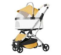 Passeggino pieghevole per cani e gatti di piccola e media taglia, leggero, da viaggio, con trasportino staccabile, trasportino portatile, ideale per il trasporto di animali domestici