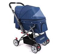 Passeggino pieghevole per cani, grande carrello da viaggio per cani fino a 25 kg, spazioso e comodo per avventure all'aperto, design adatto agli animali domestici, facile da usare