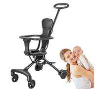 Passeggino pieghevole portatile: comodo e leggero con rotazione a 360 gradi | Prodotti sicuri per bambini con cintura di sicurezza per parchi, jogging, passeggiate e picnic