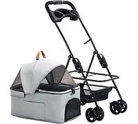 Passeggino Premium Passeggini per cani e gatti con portabicchieri staccabile Passeggini per cani per cani di taglia piccola e media Carrozzina leggera Traspirante con ingresso senza cerniera Gatto (