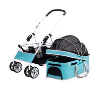 Passeggino Premium per animali domestici per cani gatti Passeggino pieghevole 2 in 1 per cani da viaggio per cani di taglia piccola e media staccabile Passeggino per gatti Design con ventilazione