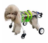 Passeggino regolabile in alluminio per cani a 4 ruote con supporto completo per le gambe, aiuto per la mobilità per cani disabili di piccola e media taglia (L)