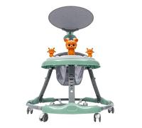 Passeggino regolabile per primi passi con ombrellone e ruota in PVC a basso rumore, scooter universale, passeggino per bambini anti rollover pieghevole Walker per ragazze ragazzi 6-18 mesi (verde)