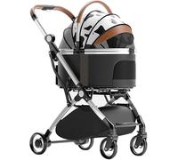 Passeggino separabile per cani e gatti, carrello da viaggio ideale per cani di piccola e media taglia, 2 gatti, include copertura antipioggia, staffa in alluminio per una maggiore durata (mucca)