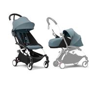 Passeggino Stokke YOYO3 con Newborn Pack - Include telaio bianco, YOYO 6+ Color Pack (Aqua) e 0+ Newborn Pack (Aqua)