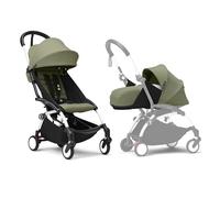 Passeggino Stokke YOYO3 con Newborn Pack - Include telaio bianco, YOYO 6+ Color Pack (Olive) e 0+ Newborn Pack (Olive)
