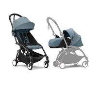 Passeggino Stokke YOYO3 con Newborn Pack - Include telaio nero, YOYO 6+ Color Pack (Aqua) e 0+ Newborn Pack (Aqua)
