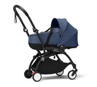 Passeggino Stokke YOYO3 con Newborn Shell (Navy Blue) - Include telaio (nero), Newborn Shell, materasso doppio, coprigambe, tracolla imbottita e borsa protettiva per riporre il passeggino