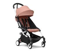 Passeggino Stokke YOYO3 da 6 mesi - Include telaio bianco/cuscino seduta Ginger + Capottina - Si ripiega e si apre in un lampo - Leggero e compatto - Compatibile con il bagaglio a mano