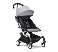 Passeggino Stokke YOYO3 da 6 mesi - Include telaio bianco/cuscino seduta Stone + Capottina - Si ripiega e si apre in un lampo - Leggero e compatto - Compatibile con il bagaglio a mano
