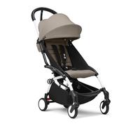 Passeggino Stokke YOYO3 da 6 mesi - Include telaio bianco/cuscino seduta Taupe + Capottina - Si ripiega e si apre in un lampo - Leggero e compatto - Compatibile con il bagaglio a mano