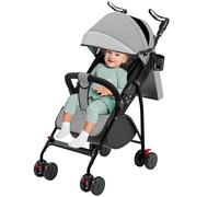 Passeggino ultra compatto, fino a 15 kg, schienale reclinabile, adatto a diverse fasce d'età da 0 a 4 anni, grigio