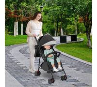 Passeggino ultra compatto, fino a 15 kg, schienale reclinabile, adatto a diverse fasce d'età da 0 a 4 anni, nero