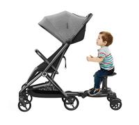 Passeggino universale a piedi Passeggino Pedale Comfort Piattaforma Skate per 3-7 Anni Bambini fino a 25KG con Sedile Rimovibile Nero