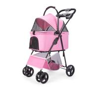 Passeggino universale per cani e gatti, carrello da viaggio a quattro ruote con ruote per tutti i terreni, leggero e pieghevole, per avventure all'aria aperta