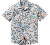 Passenger - Camicia a maniche corte - Traveller Short Sleeve Stretch Shirt Abstract Strata Multi per Uomo - Taglia L - Bianco Bianco L