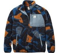 Passenger - Pile da uomo in sherpa con collo a zip - Offroad Recycled Sherpa 1/2 Zip Fleece Abstract Trails Black per Uomo in Poliestere Riciclato - Taglia M - Nero