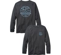 Passenger - T-shirt en polyester recyclé - Sedona Recycled Active LS T-Shirt Black per Uomo in Cotone - Taglia L - Nero