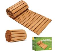Passerella da giardino srotolabile, 2,3 m, in legno, passerella resistente alle intemperie per patii esterni, passerella in legno duro con superficie antiscivolo, percorsi per feste di nozze (dritto)