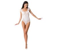 Body in rete bianca con ali d'angelo Passion BS064 - taglia unica S-L