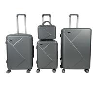 PASSION GLAPA Set di 4 Valigie con Rotelle Girevoli a 360°, Beauty Case Incluso, Trolley da Viaggio, Serratura di Sicurezza, Adatto per Tutti i Tipi di Viaggi (SILVER)