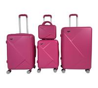 PASSION GLAPA Set di 4 Valigie con Rotelle Girevoli a 360°, Beauty Case Incluso, Trolley da Viaggio, Serratura di Sicurezza, Adatto per Tutti i Tipi di Viaggi (FUXIA)