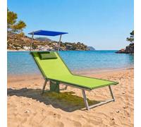 PASSION Rodi Telo Coprilettino Mare 192x72 cm con Cuscino Elastici e Tasche Laterali Copertura per Lettino da Spiaggia in Microfibra Assorbente ad Asciugatura Rapida Salvaspazio (Verde)