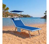 PASSION Rodi Telo Coprilettino Mare 192x72 cm con Cuscino Elastici e Tasche Laterali Copertura per Lettino da Spiaggia in Microfibra Assorbente ad Asciugatura Rapida Salvaspazio (Royal)