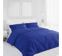 PASSION, Set Copripiumino in Cotone 100%, tinta unita, con federe incluse, sacco per piumino (Una Piazza e Mezza 200x200 + 1 Federa, ROYAL BLU)