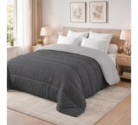 PASSION Trapunta Invernale double face, calda e morbida - Piumone da 350 gr/mq - Microfibra manopesca - Traspirante, Anallergica -Italia (Matrimoniale 240 x 250 cm, GRIGIO SCURO/GRIGIO CHIARO)