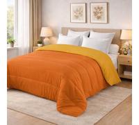 PASSION Trapunta Invernale double face, calda e morbida - Piumone da 350 gr/mq - Microfibra manopesca - Traspirante, Anallergica -Italia (Singolo 160 x 240 cm, ARANCIO/GIALLO)
