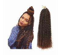 Passion Twist Hair, 7 confezioni di extension sintetiche per capelli lunghi da 45,7 cm, ondulati d'acqua all'uncinetto, extension sintetiche YDDM Passion Twist (T1B-30#, 7 confezioni - 45,7 cm)