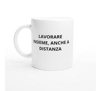 PassionCadeau Lavorare insieme anche a distanza Mug ufficio divertente - Tazza regalo collega - Regalo originale