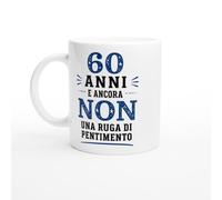 PassionCadeau Tazza 60 Anni E Ancora Non Una Ruga Di Pentimento | idea regalo originale