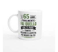 PassionCadeau Tazza 65 Anni Finalmente Fai Quello Che Ti Pare | idea regalo originale