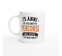 PassionCadeau Tazza 75 Anni Più Chilometri Percorsi Che Scuse Per Non Farlo | idea regalo originale