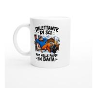 PassionCadeau Tazza Dilettante di Sci Pro nelle Pause in Baita | Mug Simpatico Sciatore - Idea Regalo Originale
