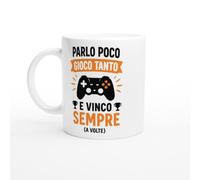 PassionCadeau Tazza Gaming Parlo Poco Gioco Tanto E Vinco Sempre A Volte | idea regalo originale