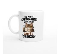 PassionCadeau Tazza Il Mio Carburante Ufficiale Caffè + Silenzio | Mug Divertente Amante del Caffè - Idea Regalo Originale