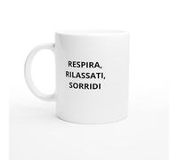 PassionCadeau Tazza Respira, rilassati, sorridi - Mug momento zen - Tazza serenità quotidiana - Regalo benessere