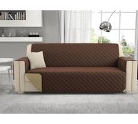 Passione per le tele Copridivano reversibile in microfibra antimacchia e antipelo. Salvadivano Bicolor disponibile in 6 varianti made in Italy (beige/marrone, 3 posti)