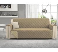 Passione per le tele Copridivano reversibile in microfibra antimacchia e antipelo. Salvadivano Bicolor disponibile in 6 varianti made in Italy (panna/beige, 2 posti)